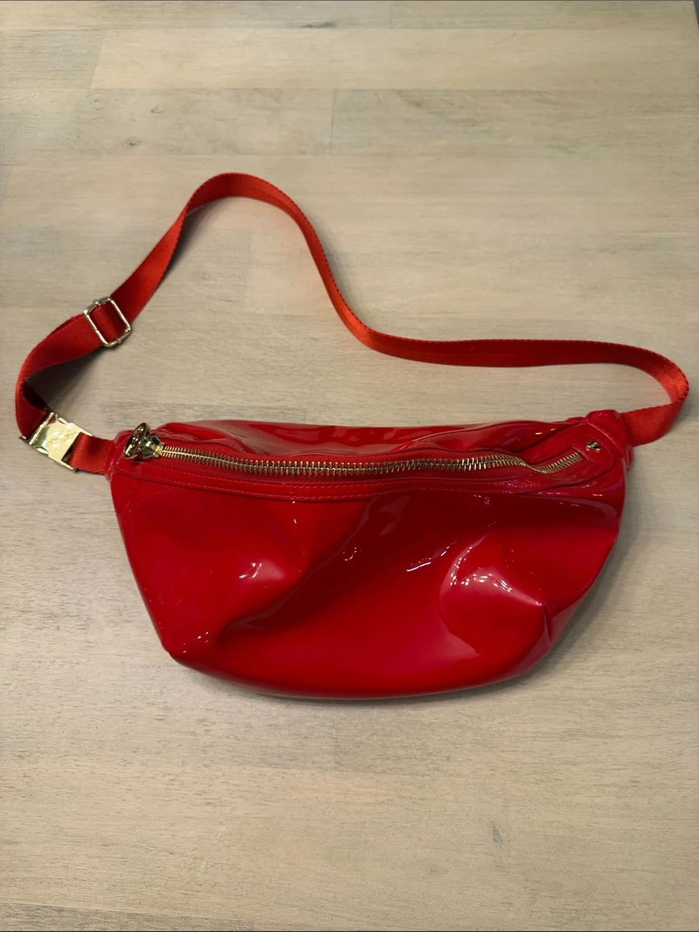 New - Stoney Clover Jumbo Red Patent Crossbody Belt Bag